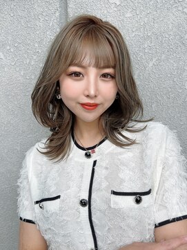 モアナ バイ ラナ 甚目寺店(MoanA BY LANA) 韓国風/透明感カラー/オリーブベージュ/ぱっつん前髪/小顔カット