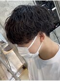 波巻きスパイラルパーマツイストスパイラルパーマセンターパート