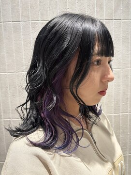 ワン 戸塚(ONE008) 【コリアンブラック×パープルイヤリングカラー】