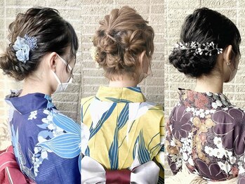 クイントネオリーブ 自由が丘正面口店(quint:neolive)の写真/<浴衣着付け+ヘアセット>流行りのゆるふわアレンジで抜け感&可愛さUP*[自由が丘/学割U24/前髪/着付け]