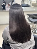 ラック 表参道(LUCK)&nbsp;艶髪ストレート/髪ドラ/アッシュブラック/縮毛矯正/表参道/原宿