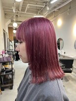 ラック 津田沼(LUCK)&nbsp;プラムピンク/津田沼/韓国ボブ/ケアブリーチ/似合わせカット