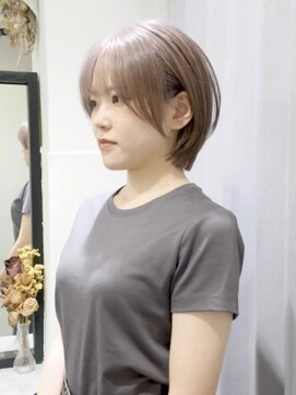 ジェムヘアスタジオ 平塚西口店(Gem Hair Studio) Gem Hair Studio 姉崎　ショートボブ/ピンクベージュ