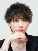 ニュアンスパーマ波巻きラウンドマッシュ