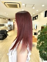 ディーコ(IDEEK)&nbsp;【ブリーチなし】極上ツヤ感深みレッドロングで憧れの美髪