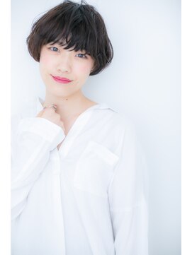 カバーヘア イヴ 戸頭店(COVER HAIR EVE) ニュアンス感ある、黒髪マニッシュショートZ戸頭20代30代40代