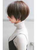 大人可愛い20代30代40代黒髪前下がりショートボブ丸みショート◎