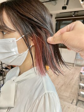 コワファーストナガサキシャンプーボーイ(COIFF1RST NAGASAKI SHAMPOO BOY) マロンベージュ　インナーカラー×ハイトーングレージュ