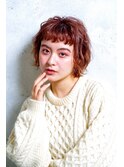 ペールベージュセクションカラーグラデーションカラー外ハネボブ