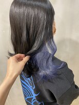 ヘアーサロンウル(hair salon ulu)&nbsp;ネイビーブルーインナーカラー