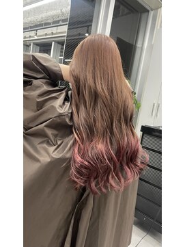 ジエクト カナウ(The Ect canow) ピンクベージュ/裾カラーピンク/グラデーションピンク