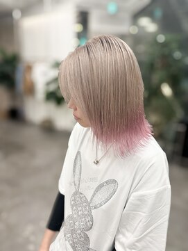 エレクシィ(ELEXY) ミディアムボブ エンドカラーピンク