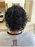 スペインカール×ウルフカット