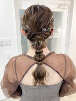 ホワイトグレージュミニウルフデジタルパーマチェリーブラウン