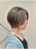 ショートボブマッシショート/前髪/イメチェン/グレージュカラー
