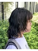 ウルフ#パーマ#ミディアム#レイヤーカット#フェイスレイヤー
