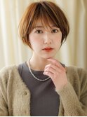 アプリコットオレンジ丸みショートマッシュボブZ上尾20代30代