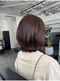 くびれレイヤーボブ×カシスブラウン
