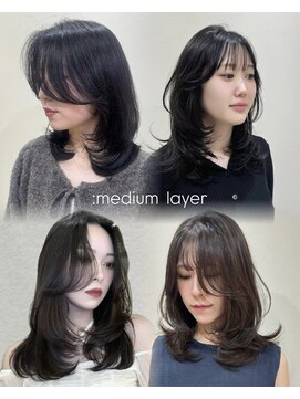 シェノン サントル(CHAINON CENTRE) 小顔効果◎【韓国風レイヤーカット】上品な抜け感/梅田