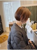 丸みショート×グレーベージュ