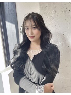 ブレンド 渋谷(BLend) ハイライトカラーくびれヘアアプリコットオレンジ