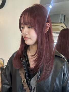 ナループロア ルームー(Nalu pu loa ROOMOO) ピンクブラウン/フェイスレイヤー/レイヤーカット/ダブルカラー