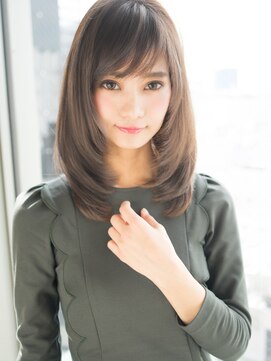 エル(LE) ワンレンクラシカル斜めバングボルドー