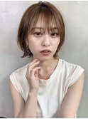 【山下】オレンジブラウン イルミナカラー 髪質改善 ボブ 黒髪