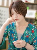 センターパート小顔抜け感前髪なしショートc4戸頭20代30代40代!