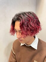 タイドヘア 茨木店(TIDE HAIR)&nbsp;スパイラルパーマ×レッド