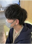 ツイストスパイラルパーママッシュメンズパーマ波巻きパーマ