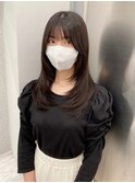 ブリーチなしカラーロングレイヤーストレート