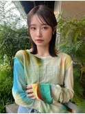 セミウェットタイトストレート×ラテグレージュ