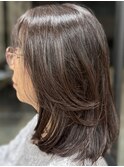 大人可愛いミディアムレイヤー/うる艶/春日部/30代40代50代