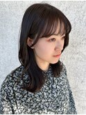 ふんわりミディアム☆耳掛けがカワイイ☆寒色☆カワイイ顔周り