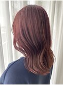 ピンクベージュ 透明感カラー くびれヘア 艶トリートメント