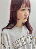 チェリーレッド暖色カラーボルドーワインレッド春カラー
