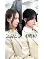 アマトウキョウ アユンチェ(AMA TOKYO×AYUNCHE) 前髪顔まわり韓国ヘアレイヤーカットサイドバンク2wayバンク韓国