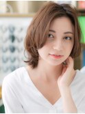 ★センターパート小顔フェザーショートボブウルフ30代40代★1