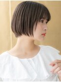 チャコールグレー前下がり丸みショートボブ311W戸田公園20代30代