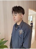 【哉汰】ナチュラルブラウン/アップバング/メンズカット20代
