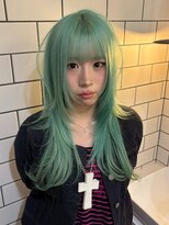 ベレーザ 渋谷(BELEZA)&nbsp;18064エメラルドグリーンエンドカラーウルフアンブレラカラー
