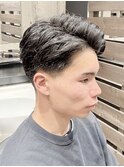 ビジカジ黒髪短髪ツーブロックショートリバース