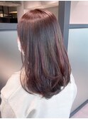韓国ヘア顔周りレイヤーミディアムオリーブベージュ_ba545263