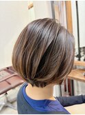 40代50代大人ショートボブ/恵比寿渋谷/白髪ぼかしハイライト2604