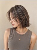 ハイライト脱白髪染めくびれ外国人レイヤー艶髪ロングボブ6