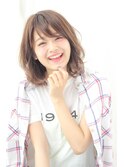 ミディアムパーマ/大人かわいい/ふわミディ/顔まわりカット