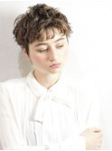 ベリーショート/束感ショート/グレージュカラー/クール/30代