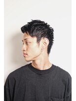 メリケンバーバーショップ フクオカ(MERICAN BARBERSHOP FUK)&nbsp;サイドパートショートセミウェットワイルドツーブロックテクノ75