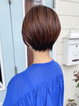 ランダーブルー(LANDER BLUE) 大人ショート×オレンジハイライト